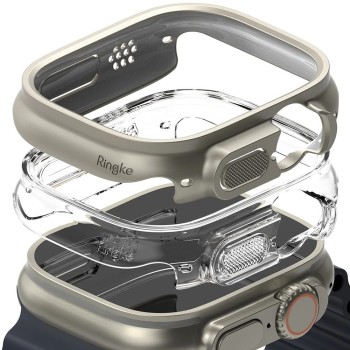 Ringke Slim 2-pack Case for Apple Watch Ultra 1/2 (49mm) - Clear &amp;amp; Titanium