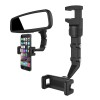 Adjustable car rearview mirror holder for smartphone black Adjustable car rearview mirror holder for smartphone black