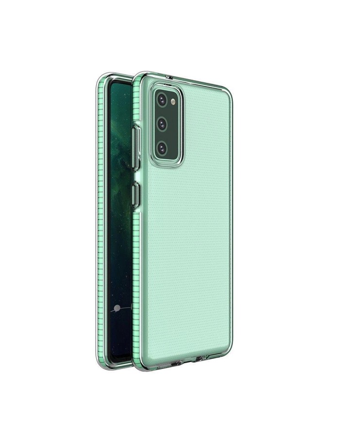 Spring Case clear TPU gel protective cover with colorful frame for Samsung Galaxy A72 4G mint Spring Case clear TPU gel protective cover with colorful frame for Samsung Galaxy A72 4G mint