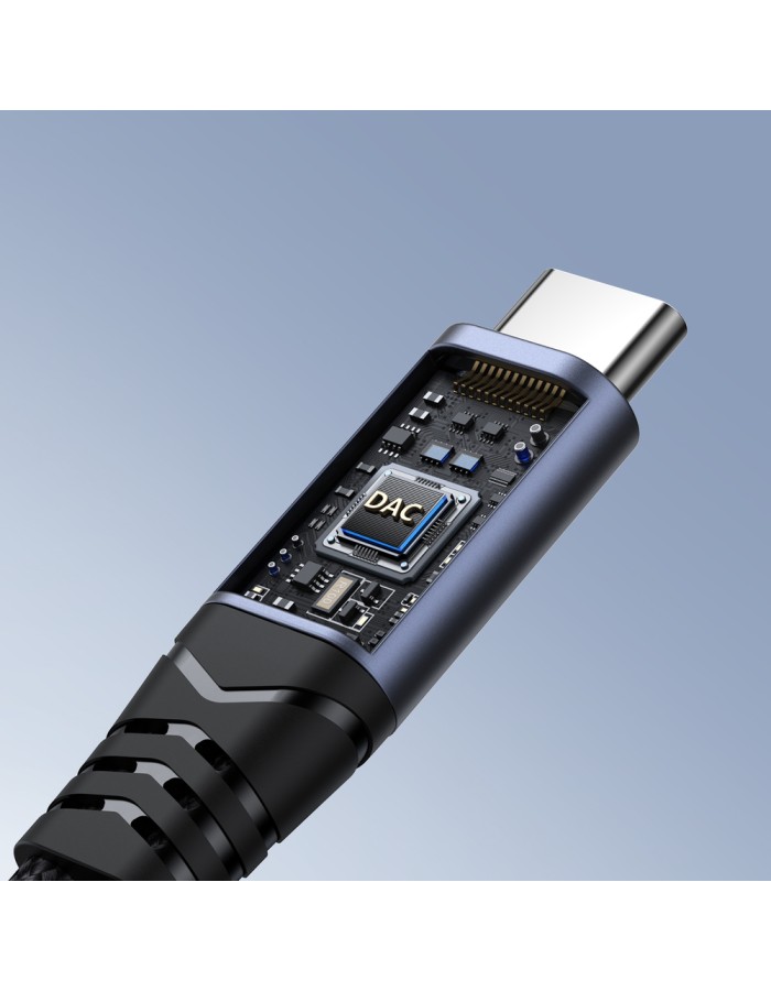 Joyroom SY-C02 2in1 DAC adapter USB-C to USB-C / 3.5 mm mini jack - black