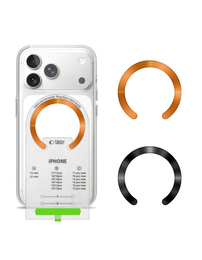 Tech-Protect MMP-210 MagSafe 2-Pack Magnetic Ring - Orange / Black