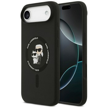 Karl Lagerfeld Silicone Karl&amp;amp;Choupette Ring MagSafe Case for iPhone 17 Air - Black