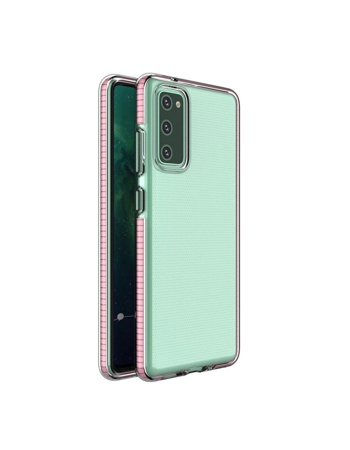 Spring Case clear TPU gel protective cover with colorful frame for Samsung Galaxy A02s EU light pink Spring Case clear TPU gel protective cover with colorful frame for Samsung Galaxy A02s EU light pink