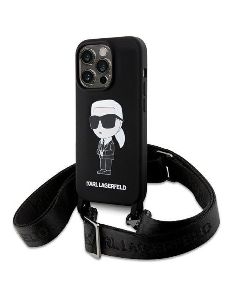 Karl Lagerfeld KLHCP15XSCBSKNK iPhone 15 Pro Max 6.7" hardcase black/black Crossbody Silicone Ikonik