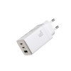Joyroom JR-TG10 65W GaN 2x USB-C + USB-A wall charger with 65W USB-C - USB-C 1.2m cable - white Joyroom JR-TG10 65W GaN 2x USB-C + USB-A wall charger with 65W USB-C - USB-C 1.2m cable - white