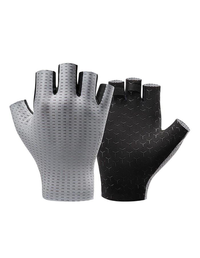 Rockbros Breathable Short Finger Cycling Gloves Size: M - Grey