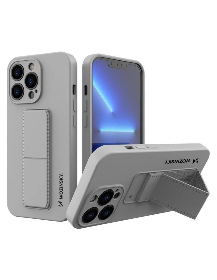 Wozinsky Kickstand Case silicone case with stand iPhone 13 mini gray Wozinsky Kickstand Case silicone case with stand iPhone 13 mini gray