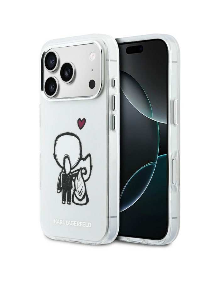 Karl Lagerfeld Karl &amp;amp; Choupette Back MagSafe Case for iPhone 17 Pro - Clear