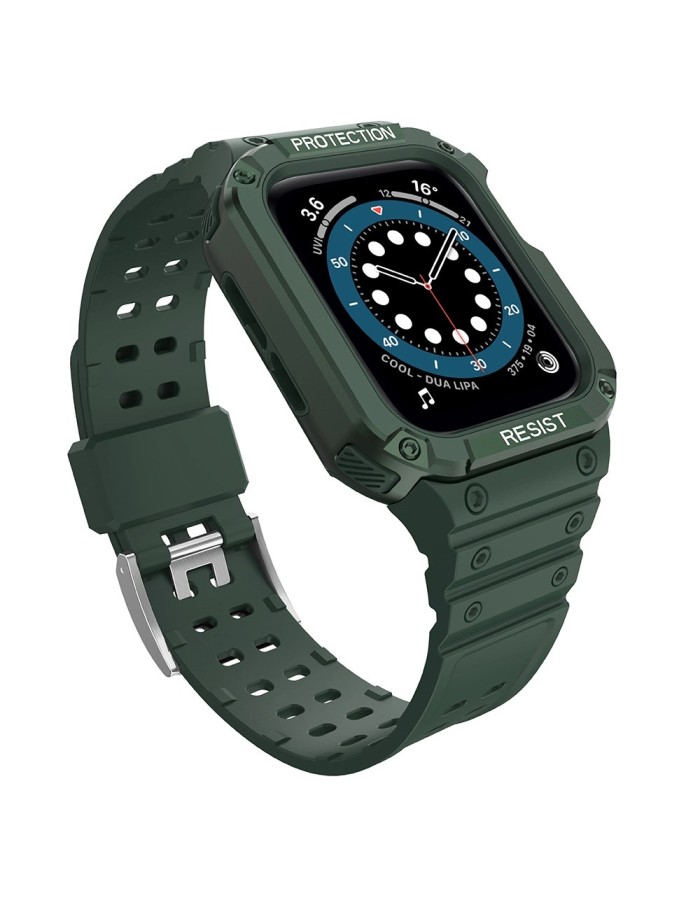 Protect Strap Band for Apple Watch 42/44/45mm Armored Case Strap - Green Protect Strap Band for Apple Watch 42/44/45mm Armored Case Strap - Green