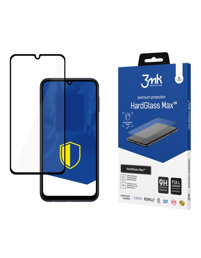 Reinforced Full Coverage Tempered Glass 3mk HardGlass Max Black for Samsung Galaxy M34 5G