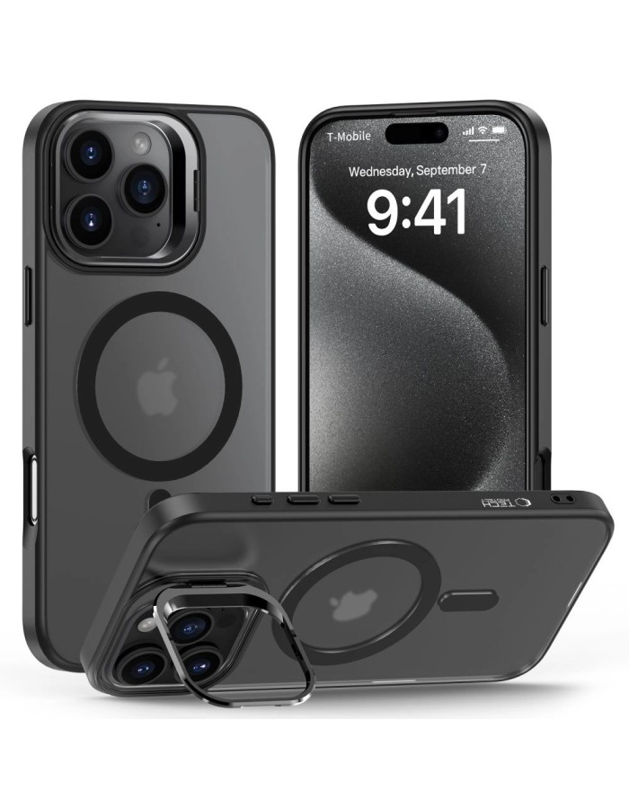 Tech-Protect MagStand MagSafe Case with Stand for iPhone 16 Pro - Semi-Transparent Tech-Protect MagStand MagSafe Case with Stand for iPhone 16 Pro - Semi-Transparent