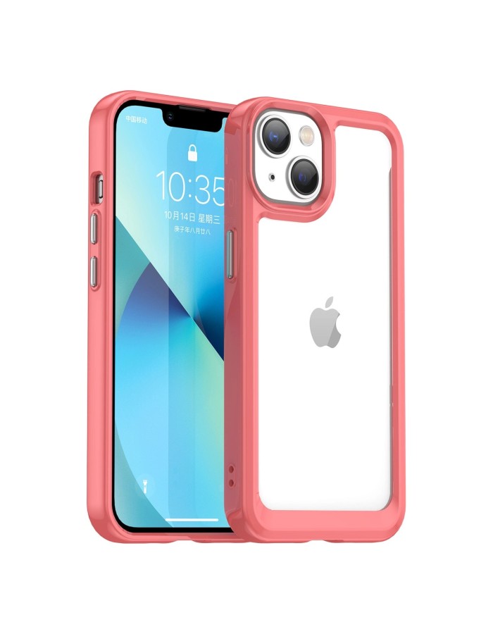 Outer Space Case iPhone 14 hard cover with a gel frame red Outer Space Case iPhone 14 hard cover with a gel frame red
