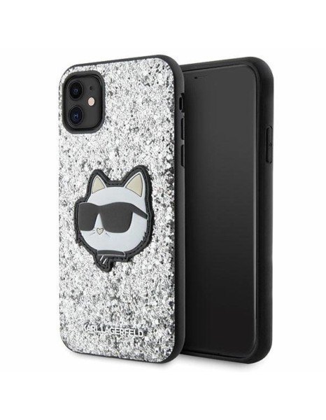 Karl Lagerfeld KLHCN61G2CPS iPhone 11 / Xr 6.1" silver/silver hardcase Glitter Choupette Patch