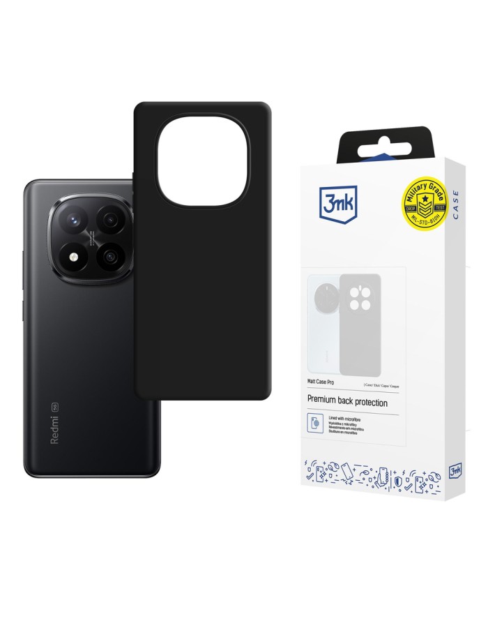 3mk Matt Case Pro case for Xiaomi Redmi Note 15 5G - black