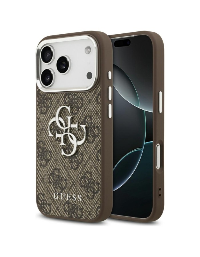 Guess 4G Big 4G Classic Logo case for iPhone 17 Pro brown - silver Guess 4G Big 4G Classic Logo case for iPhone 17 Pro brown - silver