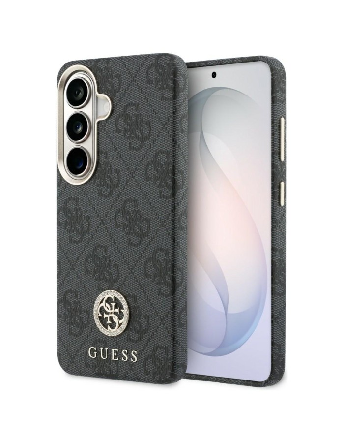 Guess 4G Rhinestone Round Logo MagSafe Case for Samsung Galaxy S26 - Black