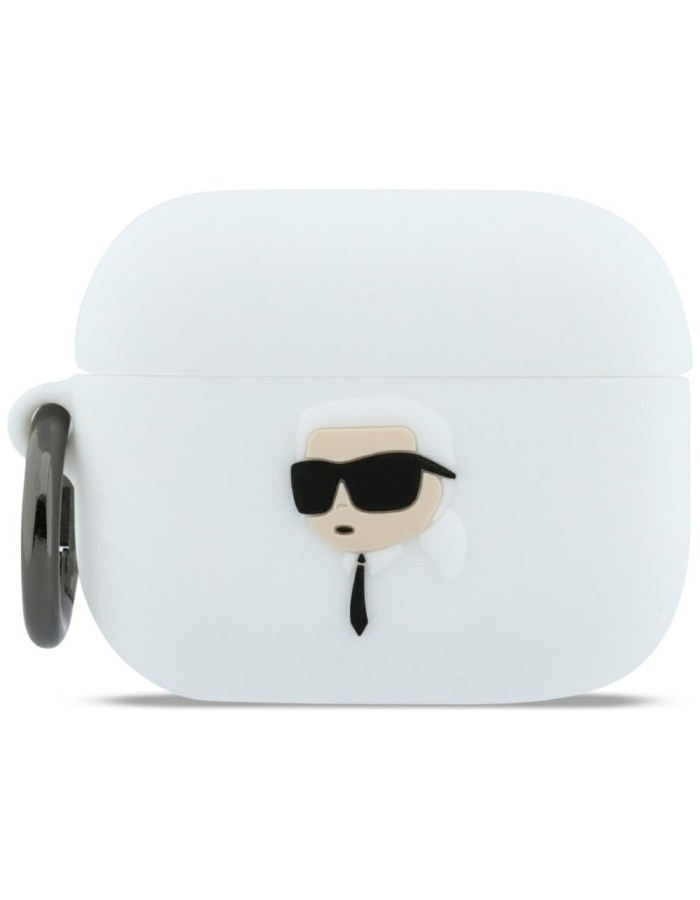 Karl Lagerfeld Silicone Karl Head 3D Case for AirPods Pro 3 - White