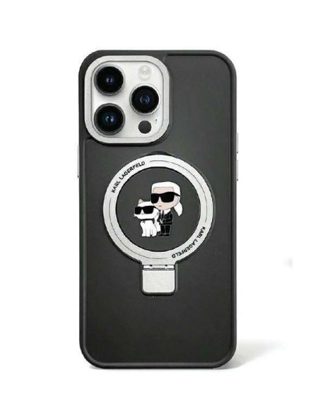 Karl Lagerfeld KLHMP15SHMRSKCK iPhone 15 6.1" black/black hardcase Ring Stand Karl&amp;amp;Choupette MagSafe