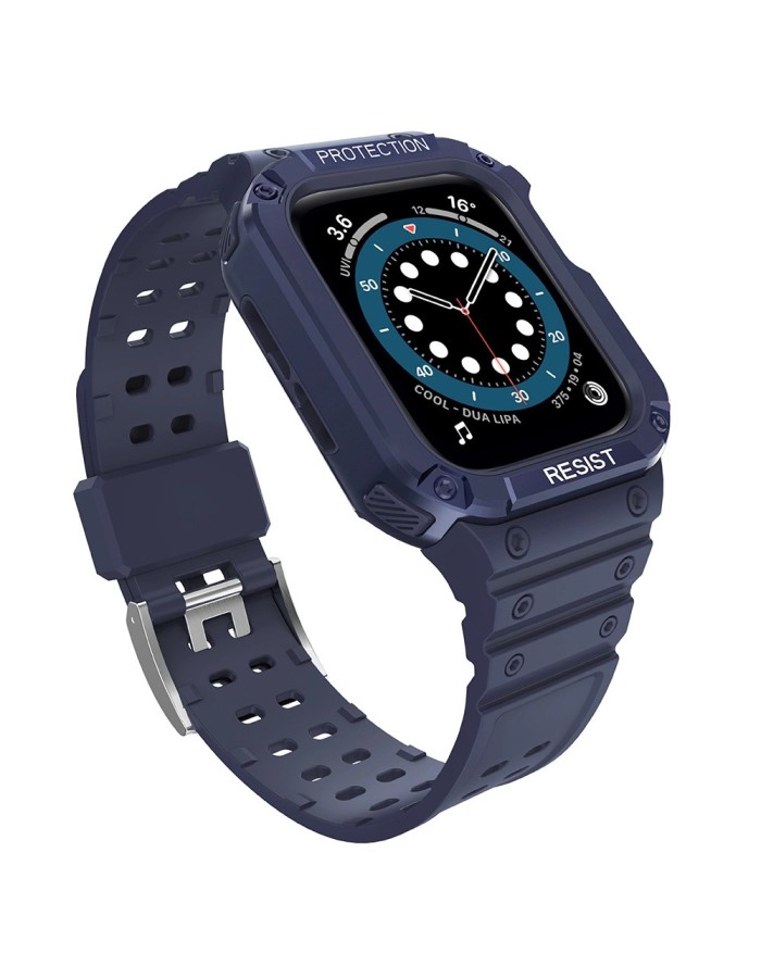 Protect Strap Band for Apple Watch 42/44/45mm Armored Case Strap - Blue Protect Strap Band for Apple Watch 42/44/45mm Armored Case Strap - Blue