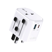 SBS TEADAPTUSBTCUNI USB-C USB-A Universal Travel Adapter - White SBS TEADAPTUSBTCUNI USB-C USB-A Universal Travel Adapter - White