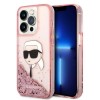 Karl Lagerfeld Glitter Karl&amp;#39;s Head case for iPhone 14 Pro - pink