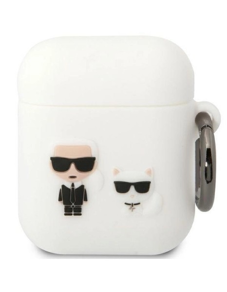 Karl Lagerfeld KLACA2SILKCW AirPods 1/2 cover white/white Silicone Karl &amp;amp; Choupette