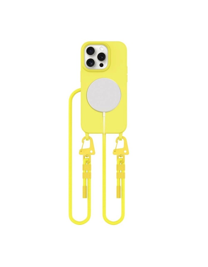 Tech-Protect MagNecklace MagSafe iPhone 15 Pro Case - Yellow Tech-Protect MagNecklace MagSafe iPhone 15 Pro Case - Yellow