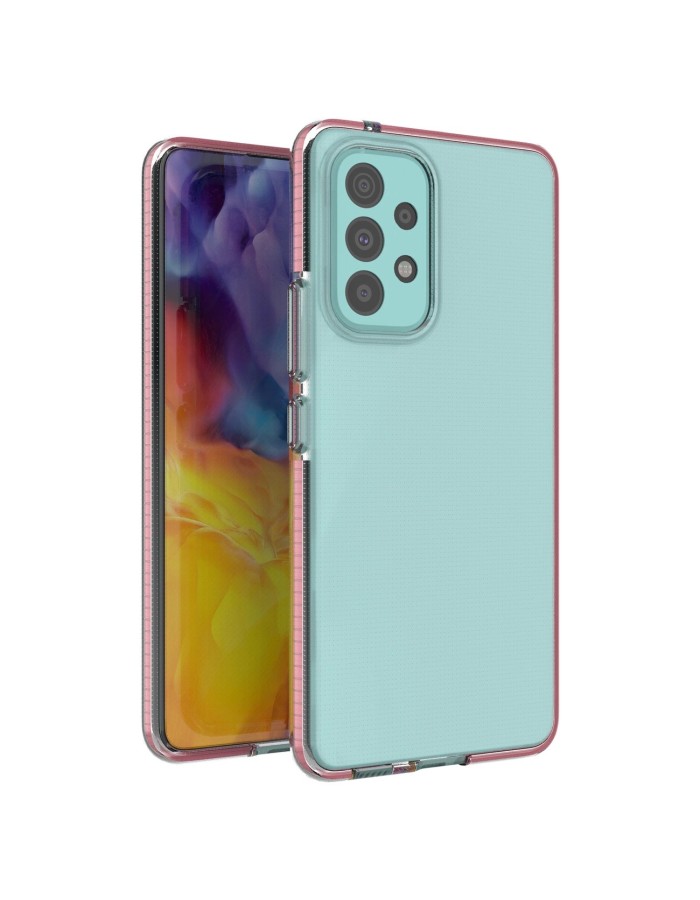 Spring Case cover gel TPU cover with colored frame for Samsung Galaxy A73 light pink Spring Case cover gel TPU cover with colored frame for Samsung Galaxy A73 light pink