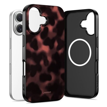 Tech-Protect Lamano MagSafe case for iPhone 16 - black and red Tech-Protect Lamano MagSafe case for iPhone 16 - black and red