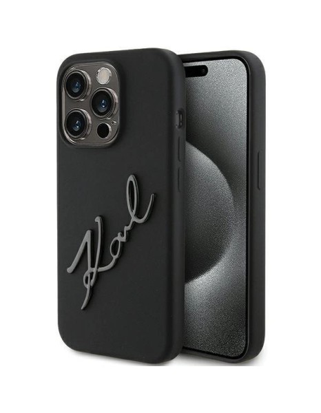 Karl Lagerfeld Silicone Karl Script case for iPhone 15 Pro - black