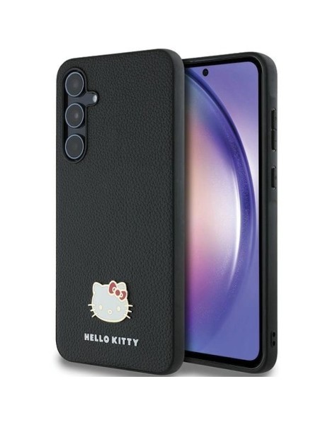 Hello Kitty Metal Logo Kitty Head case for Samsung Galaxy A55 - black