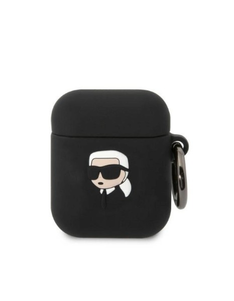 Karl Lagerfeld KLA2RUNIKK AirPods 1/2 cover black/black Silicone Karl Head 3D