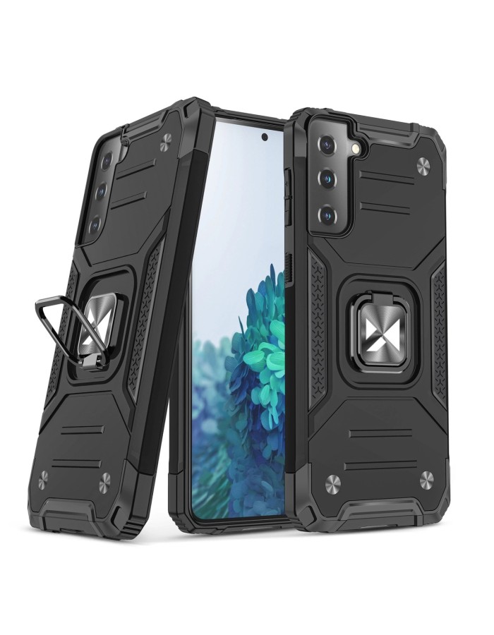 Wozinsky Ring Armor Tough Hybrid Case Cover + Magnetic Mount for Samsung Galaxy S22 + (S22 Plus) Black