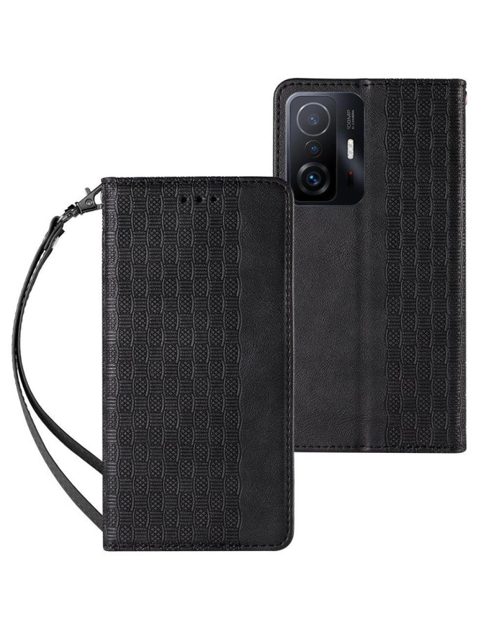 Magnet Strap Case Case for Samsung Galaxy A13 5G Pouch Wallet + Mini Lanyard Pendant Black