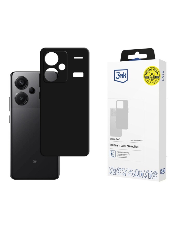 3mk Silicone Case for Xiaomi Redmi Note 13 Pro+ - Black