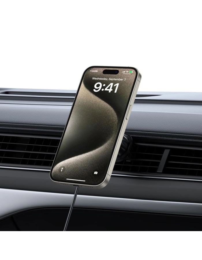 Tech-Protect MM15W MagSafe Car Holder with 15W Inductive Charger for Air Vent and Dashboard - Black Tech-Protect MM15W MagSafe Car Holder with 15W Inductive Charger for Air Vent and Dashboard - Black