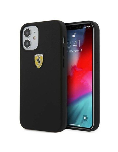 Ferrari FESSIHCP12SBK iPhone 12 mini 5.4" black/black hardcase On Track Silicone