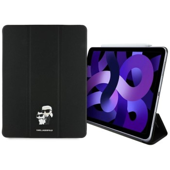 Karl Lagerfeld Saffiano Magnetic Karl &amp;amp; Choupette iPad Air 13" 2024 Book Cover Case - Black