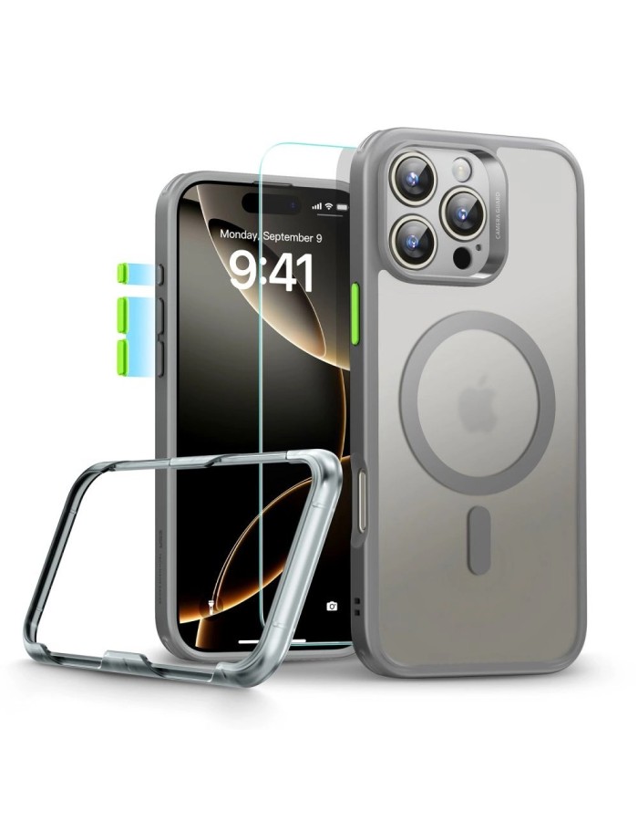 ESR Classic Pro Set Halolock MagSafe iPhone 16 Pro Case - Gray