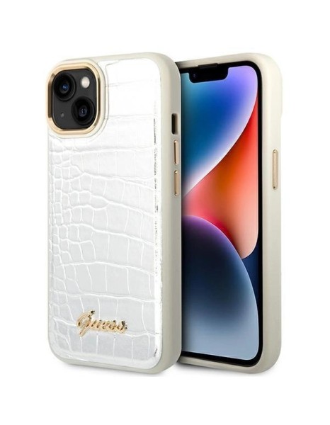 Guess GUHCP14MHGCRHS iPhone 14 Plus 6.7 "silver / silver hardcase Croco Collection