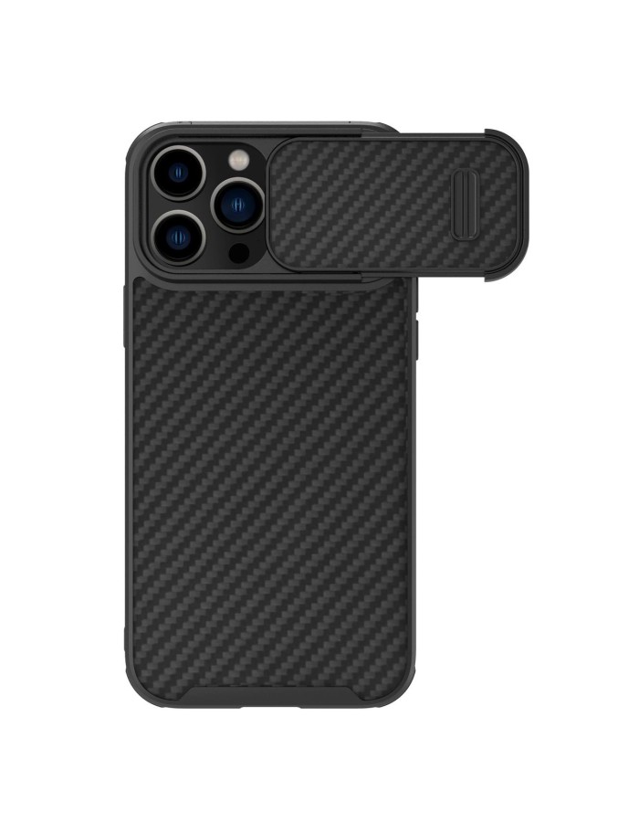 Nillkin Synthetic Fiber S Case iPhone 14 Pro Max case with camera cover, black