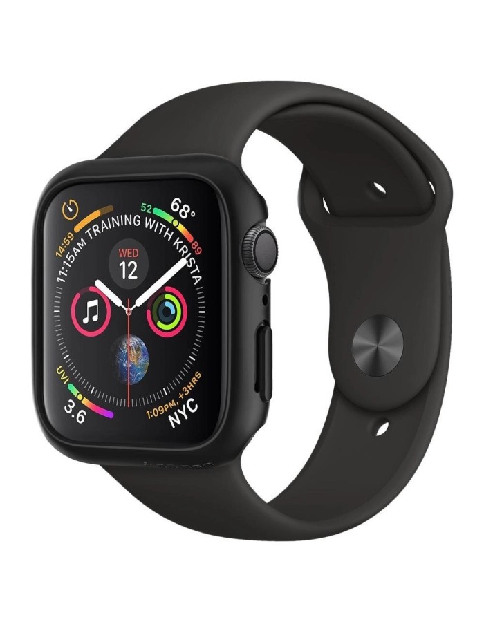 Spigen Thin Fit Case for Apple Watch 4/5/6/SE (44mm) - Black Spigen Thin Fit Case for Apple Watch 4/5/6/SE (44mm) - Black