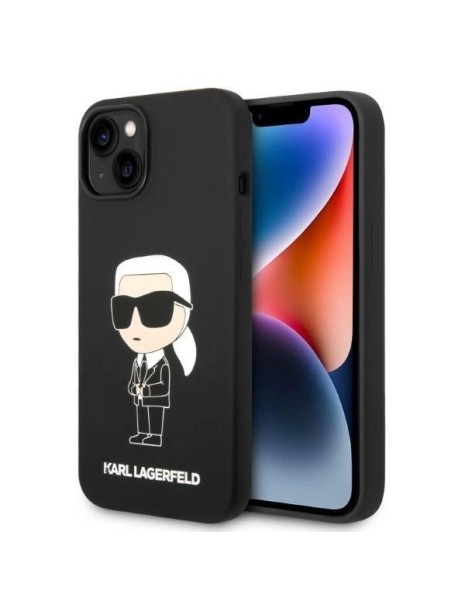 Karl Lagerfeld KLHMP14MSNIKBCK iPhone 14 Plus 6.7" hardcase black/black Silicone Ikonik Magsafe