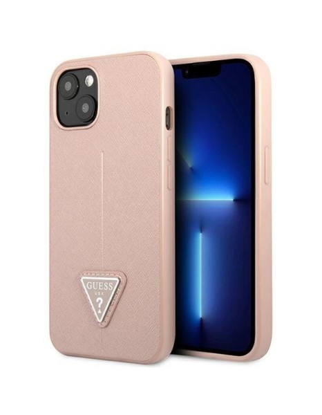 Guess GUHCP14MPSATLP iPhone 14 Plus 6,7 "pink / pink hardcase SaffianoTriangle Logo Guess GUHCP14MPSATLP iPhone 14 Plus 6,7 "pink / pink hardcase SaffianoTriangle Logo
