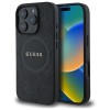 Guess Saffiano Peony Classic Logo MagSafe iPhone 16 Pro Case - Black Guess Saffiano Peony Classic Logo MagSafe iPhone 16 Pro Case - Black