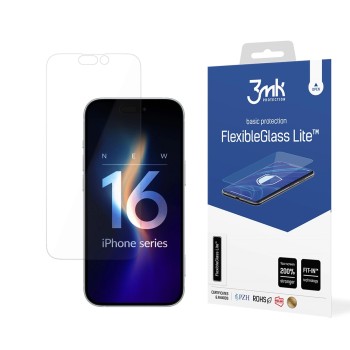 Tempered glass 3mk FlexibleGlass Lite for iPhone 16 Tempered glass 3mk FlexibleGlass Lite for iPhone 16