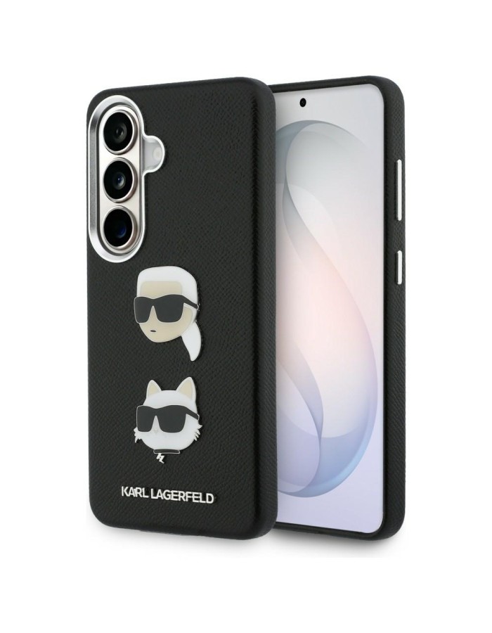 Karl Lagerfeld Saffiano Double Heads Metal Case for Samsung Galaxy S26+ - Black