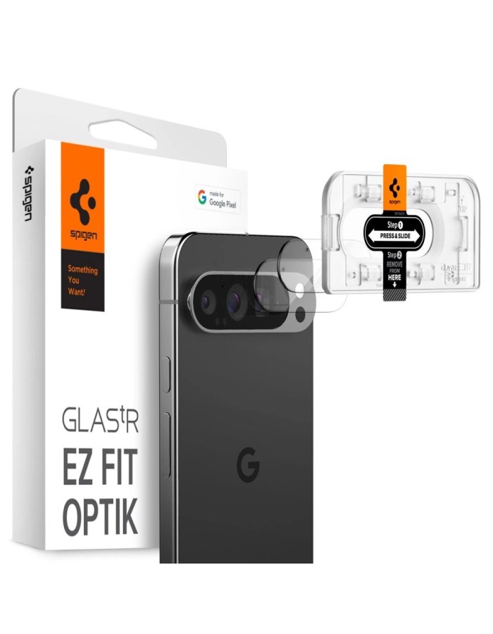 Spigen Optik.tR Ez Fit Tempered Glass Camera Screen Protector for Google Pixel 9 Pro (2-Pack)