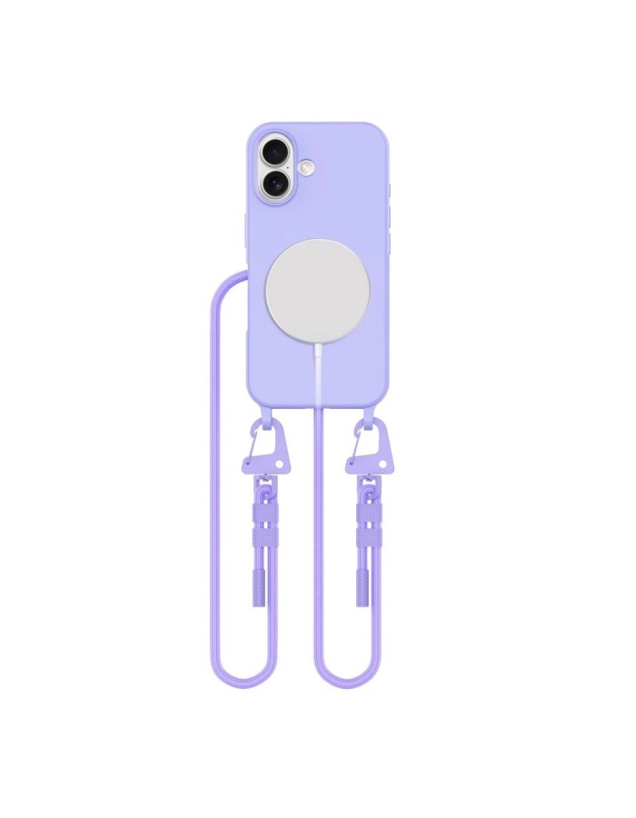 Tech-Protect MagNecklace MagSafe Case with Lanyard for iPhone 16 - Purple Tech-Protect MagNecklace MagSafe Case with Lanyard for iPhone 16 - Purple