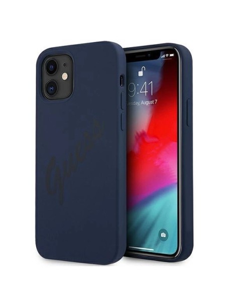 Guess GUHCP12SLSVSBL iPhone 12 mini 5.4" blue/blue hardcase Script Vintage Guess GUHCP12SLSVSBL iPhone 12 mini 5.4" blue/blue hardcase Script Vintage